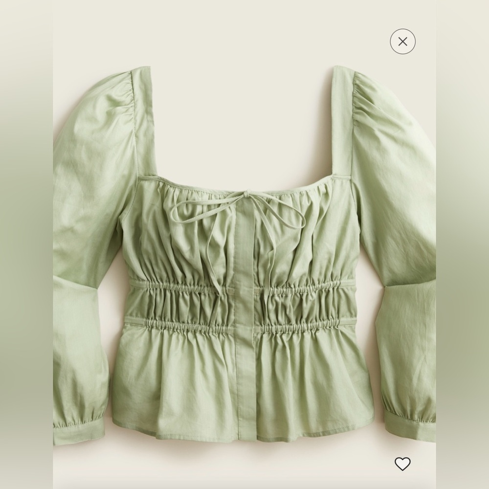 J.Crew Cinched Waist Top in Herringbone Cotton~ Size 6 NWOT